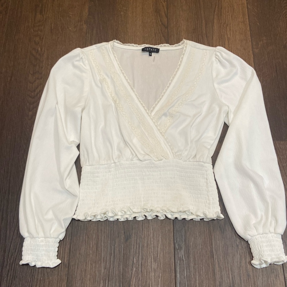 1.State Stretch Gauze Blouse, XS